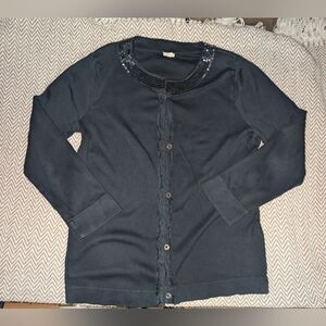 J. Crew Navy Women's Cardigan with Beaded Detail
